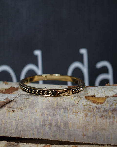 CONNECT THE DOTS HINGED BANGLE BRACELET - 2 COLORS