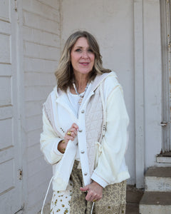 PATCHWORK JACKET BY POL - CREAM/BEIGE