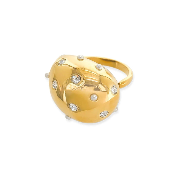 Bling Bubble 18K Gold Plated Water Resistant Non-Tarnish Ring - 2 Styles