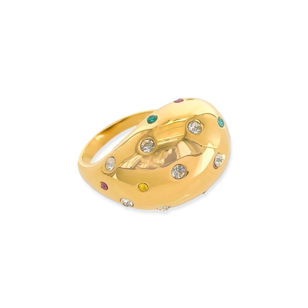 Bling Bubble 18K Gold Plated Water Resistant Non-Tarnish Ring - 2 Styles