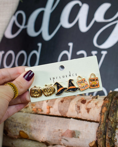 TRICK OR TREAT SEASON EARRINGS - GOLD - SET OF 3