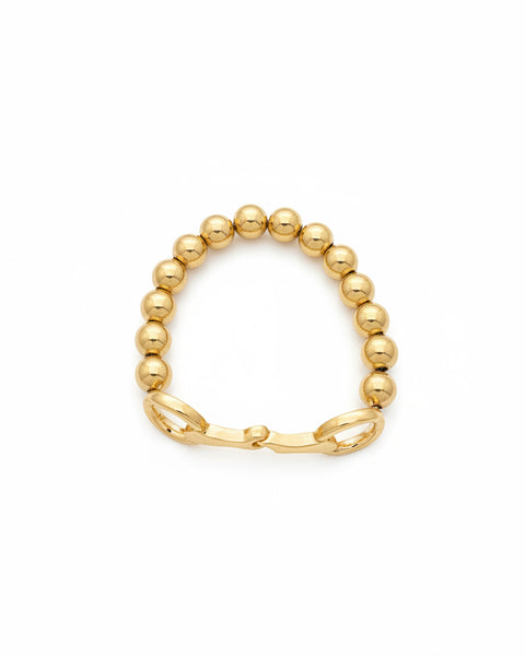 HORSEBIT AND GOLD BEADED STRETCHY BRACELET -  GOLD - Salty Lime Boutique