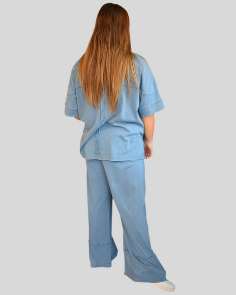 LOUNGE PANT SET - DUSTY BLUE