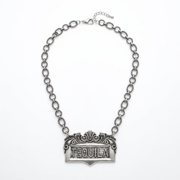 Tequila Plaque necklace - 2 Colors - Salty Lime Boutique
