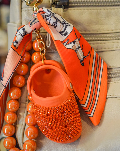 BLING SHOE & SCARF PURSE CHARM/ KEY CHAIN - 4 COLORS