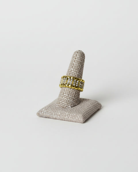 AROUND THE WORLD PAVE STRETCHY RING - GOLD