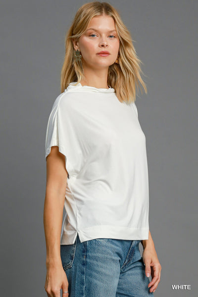 FUNNEL NECK TOP - WHITE