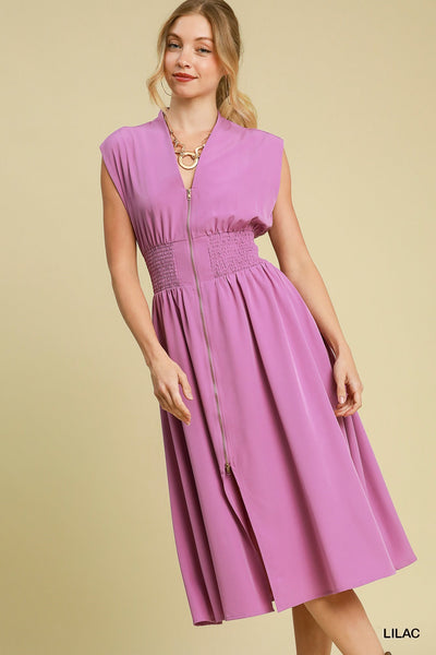 ANNALISE TWO WAY ZIPPER DRESS - LILAC