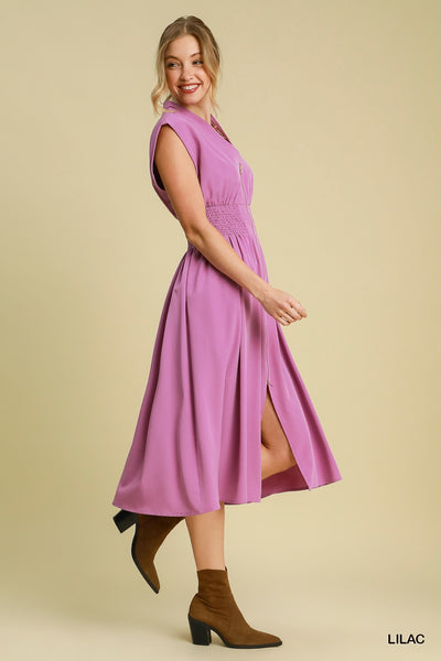 ANNALISE TWO WAY ZIPPER DRESS - LILAC