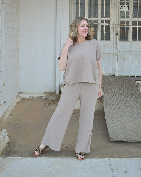 Cotton Slub Top & Pants 2pc Set SI-28027: ASHMOCHA - Salty Lime Boutique