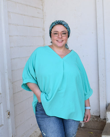 JILLIAN TOP - EMERALD - CURVY