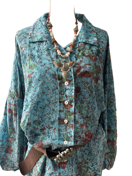 INDIAN EAGLE TURQUOISE NUGGET, PEARL, AND GLASS BEAD NECKLACE - BY A RARE BIRD