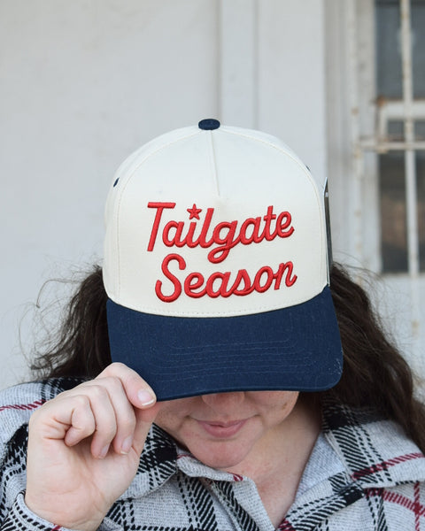 TAILGATE SEASON EMBROIDERED CAP - TAN