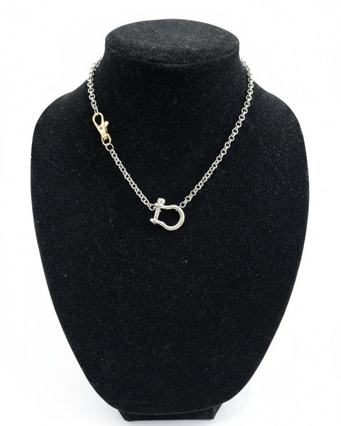 HORSEBIT With Side Cargo Clasp NECKLACE - Two-Tone - Salty Lime Boutique
