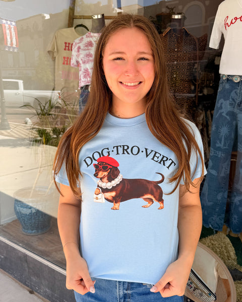 Dog Tro Vert Graphic Tee - Lt. Blue - Reg/Curvy