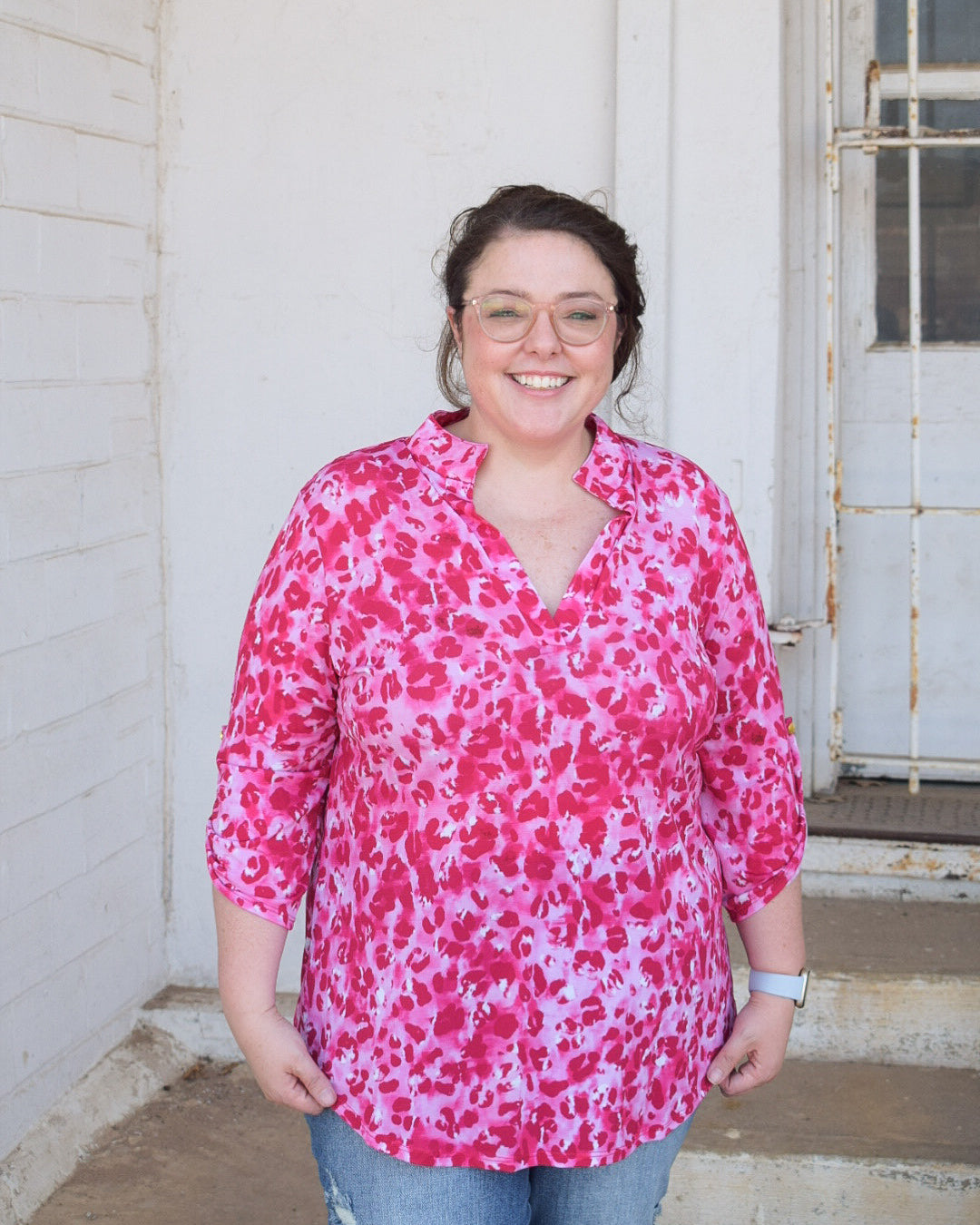 JENNY TOP - FUCHSIA ANIMAL- REG/CURVY