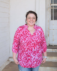 JENNY TOP - FUCHSIA ANIMAL- REG/CURVY