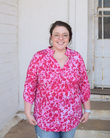 JENNY TOP - FUCHSIA ANIMAL- REG/CURVY