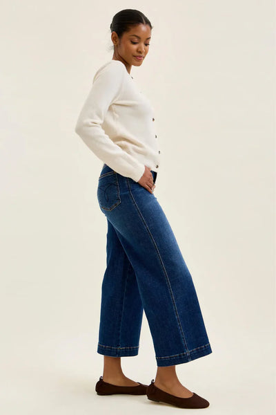 HW TC Claudia Ankle Wide Leg- Deep Indigo by Judy Blue - Salty Lime Boutique