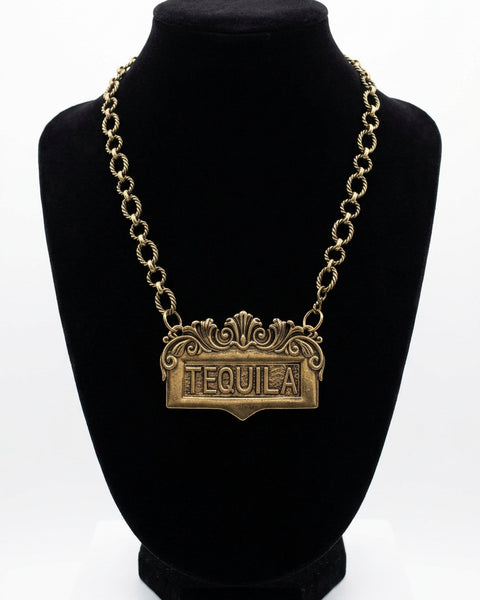 Tequila Plaque necklace - 2 Colors - Salty Lime Boutique