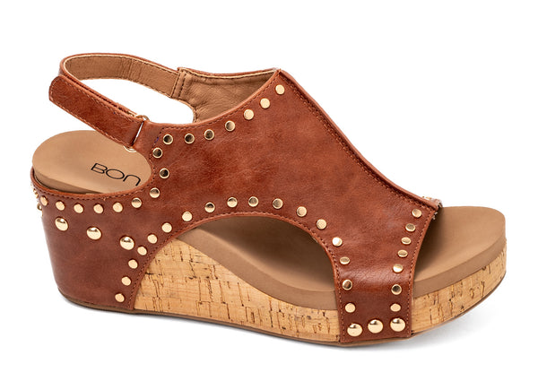 CARLEY STUDDED WEDGE BY CORKYS - COGNAC