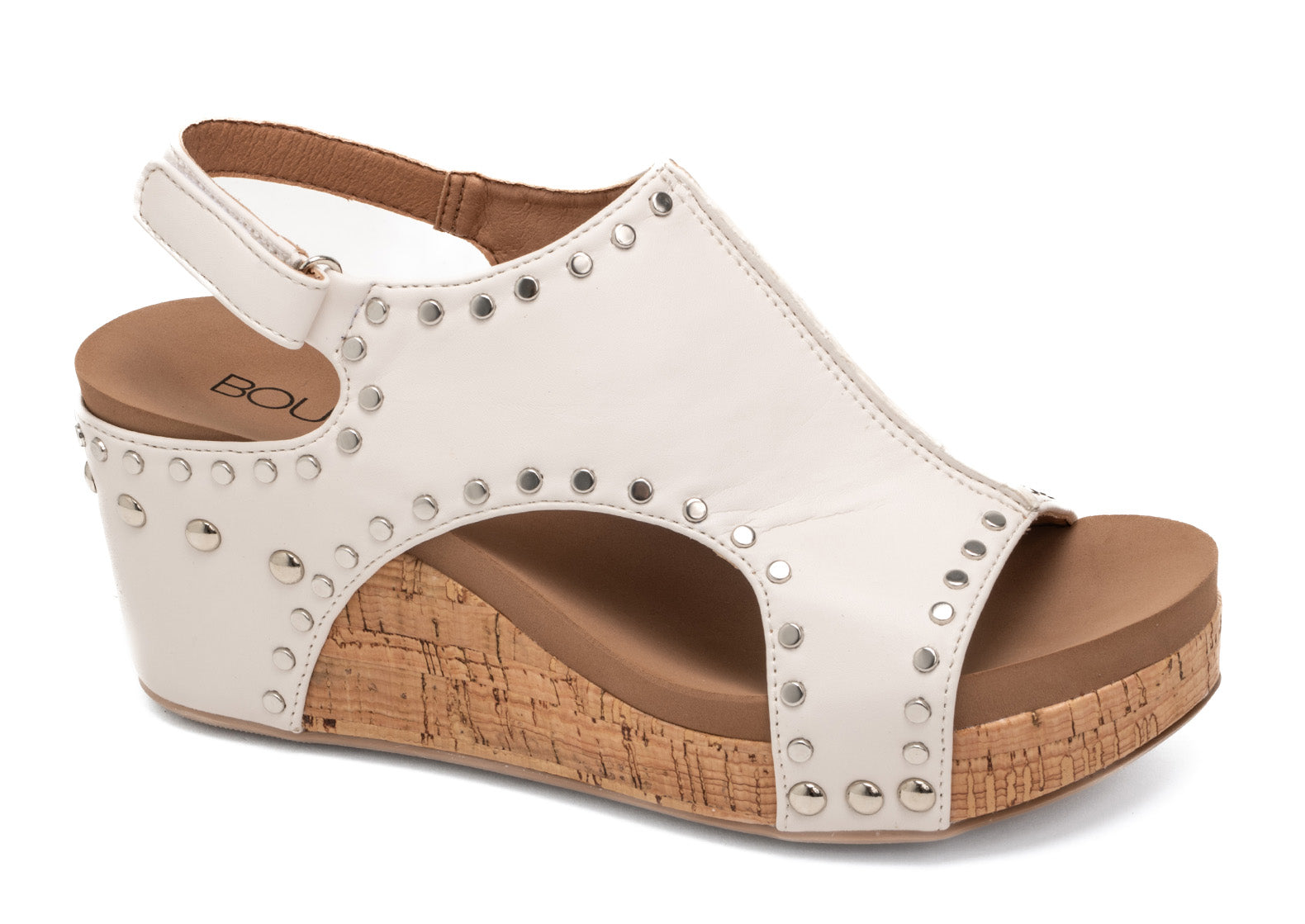 CARLEY STUDDED WEDGE BY CORKYS - IVORY