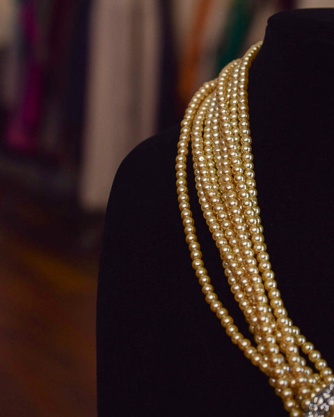 VINTAGE PEARL CHARM NECKLACE - BY A RARE BIRD - Salty Lime Boutique