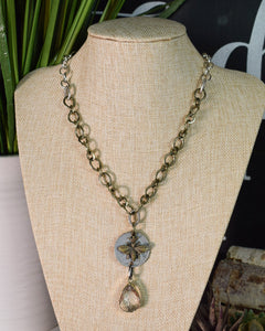 VINTAGE QUEEN BEE COIN AND BABBLE NECKLACE