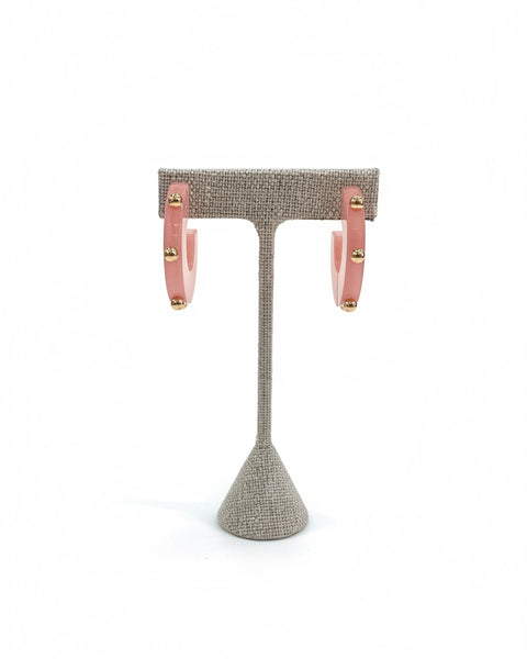Blush & Gold Acrylic Hoop Earrings - Salty Lime Boutique