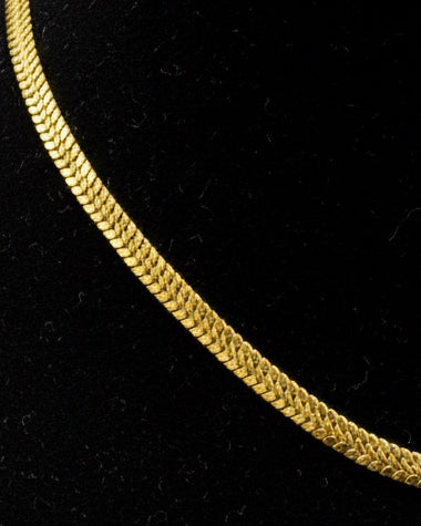 GOLD DIPPED HERRINGBONE CHAIN  NECKLACE