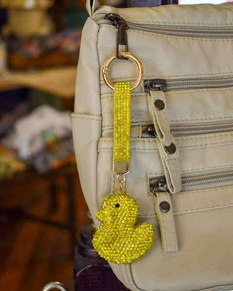 RHINESTONE DUCK PURSE/KEY CHAIN CHARM