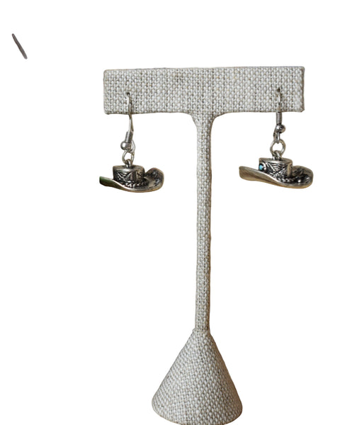 COWBOY HAT DANGLE EARRINGS