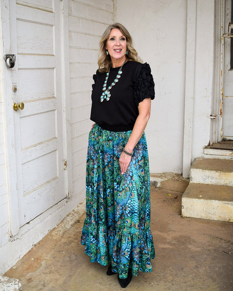 PEACOCK FEATHERS BOBO PANTS - BY A RARE BIRD