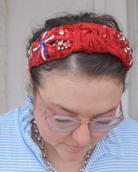 FIREWORKS HEADBAND - RED - Salty Lime Boutique