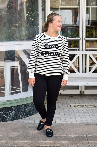 CIAO AMORE BUTTONED SWEATSHIRT