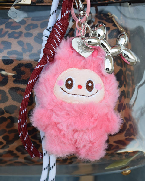 FUZZY MONSTER KEYCHAIN/PURSE CHARM - 4 COLORS