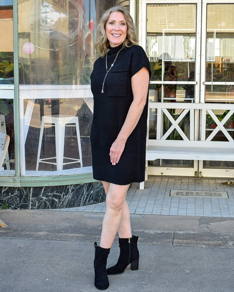 LORI SWEATER DRESS - BLACK