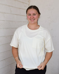 SHORT SLEEVE TUNIC TEE - OFF WHITE