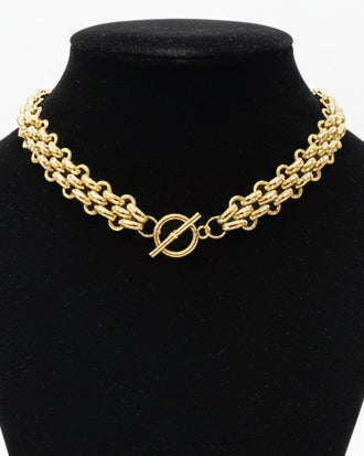 Lizette Gold Mesh Chain Necklace | 18K Gold Plate, Water Resistant & Tarnish Resistant