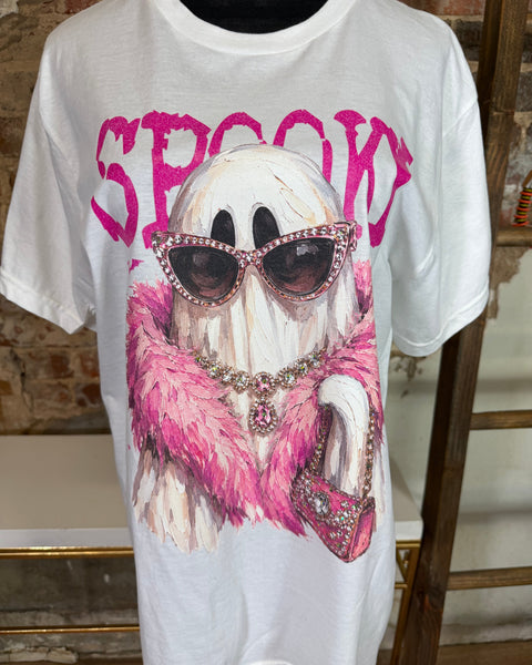 SPOOKY Bling Graphic Tee - White - Reg/Curvy