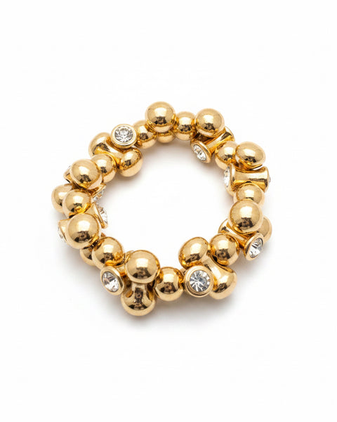 Bubbles & Bling Stretchy Bracelet - Gold