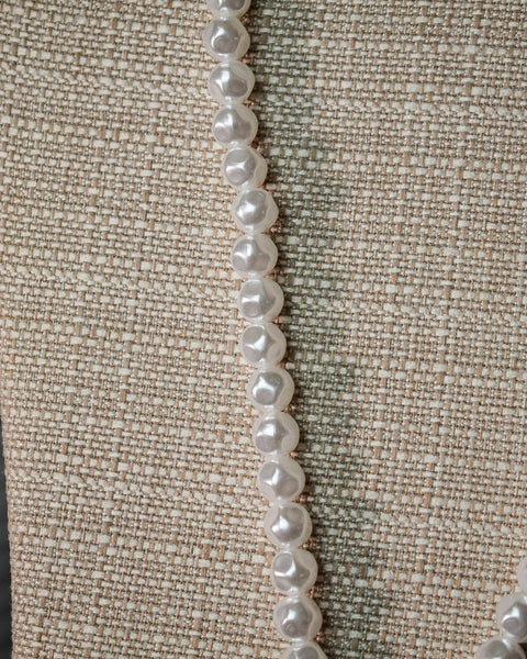 PEARL BEAD & LIBERTY COIN NECKLACE - SILVER