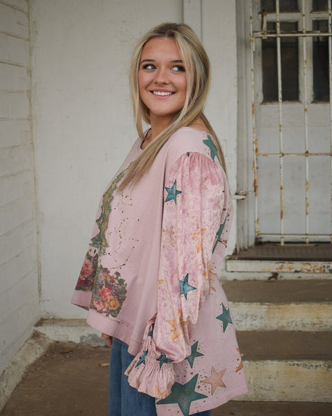 ROSIE CHRISTMAS TREE SWEATSHIRT - VINTAGE PINK - BY A RARE BIRD