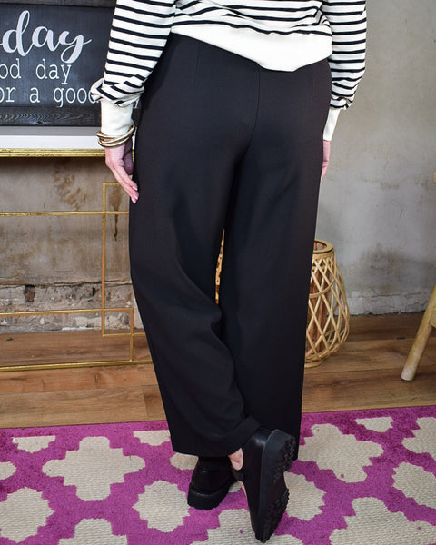 ZELDA HIGH WAIST WIDE PANTS- BLACK