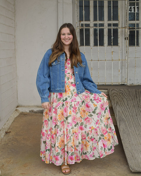 BLUSH MULTICOLORED DRESS - Salty Lime Boutique