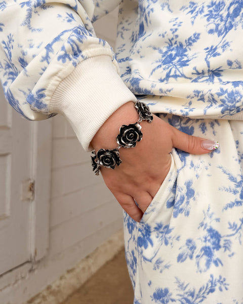 VINTAGE ROSE BRACELET - SILVER - Salty Lime Boutique