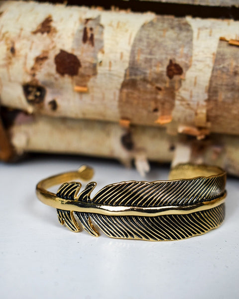 FEATHER CUFF BRACELET - 2 COLORS