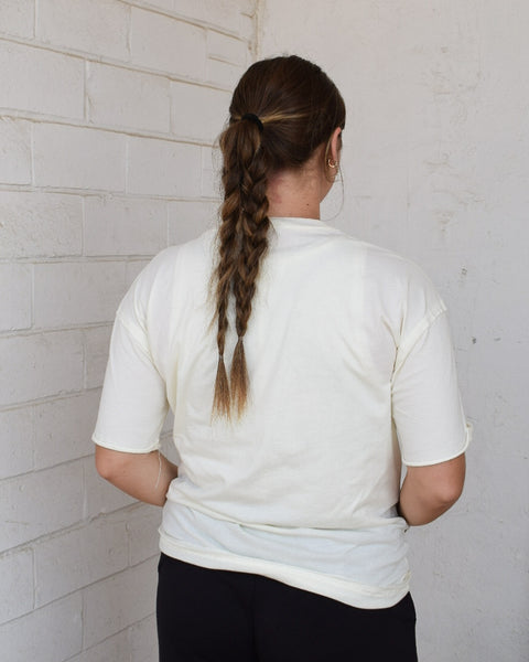 SHORT SLEEVE TUNIC TEE - OFF WHITE
