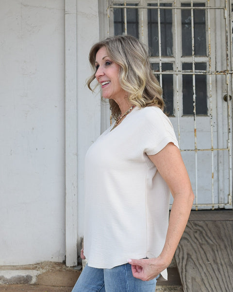 EVERYDAY CASUAL TOP - OATMEAL