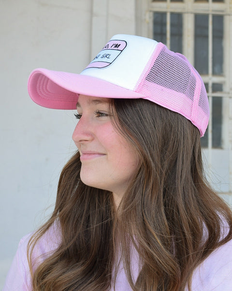 A HORSE GIRL TRUCKER HAT -  PINK/WHITE - Salty Lime Boutique